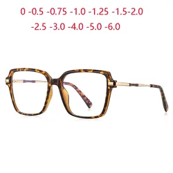 Big Frame Oval Shortsighted Prescription Glasses Woman TR90 Blue Light Blocking Nearsighted Glasses For Women 0 -0.5 -0.75 To -6