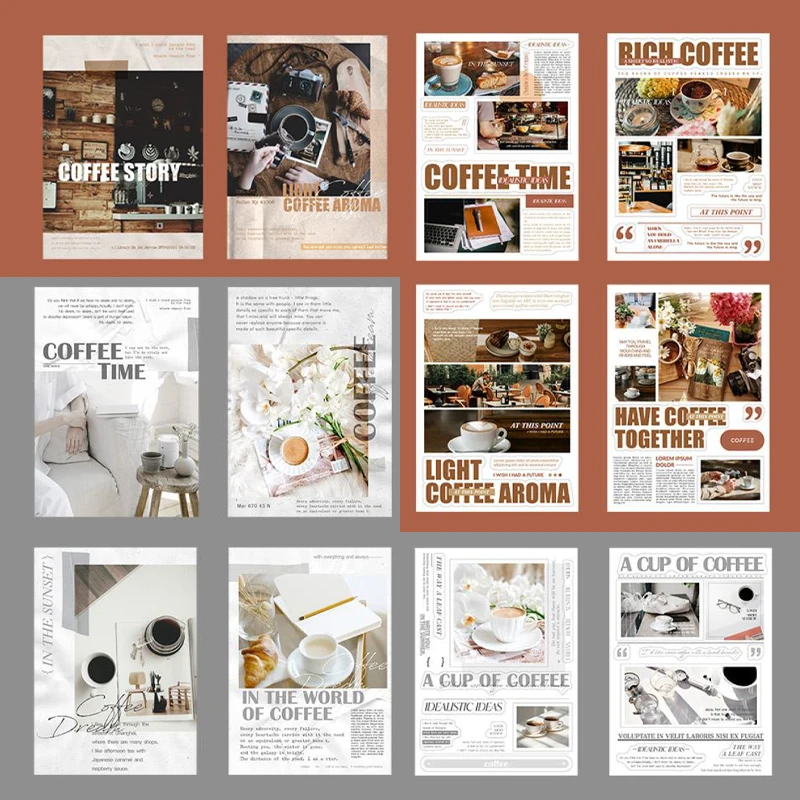 Mr. Paper 4 styles 20pcs/pack coffee magazine theme cut film sticker book DIY handbook material decoration