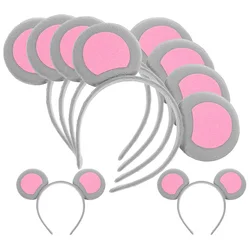 6 Pcs Grey Mouse Ears Headband Adult Cartoon Fabric Funny Festival Womens Girls Ear Hair Band Costume Decorative Cosplay