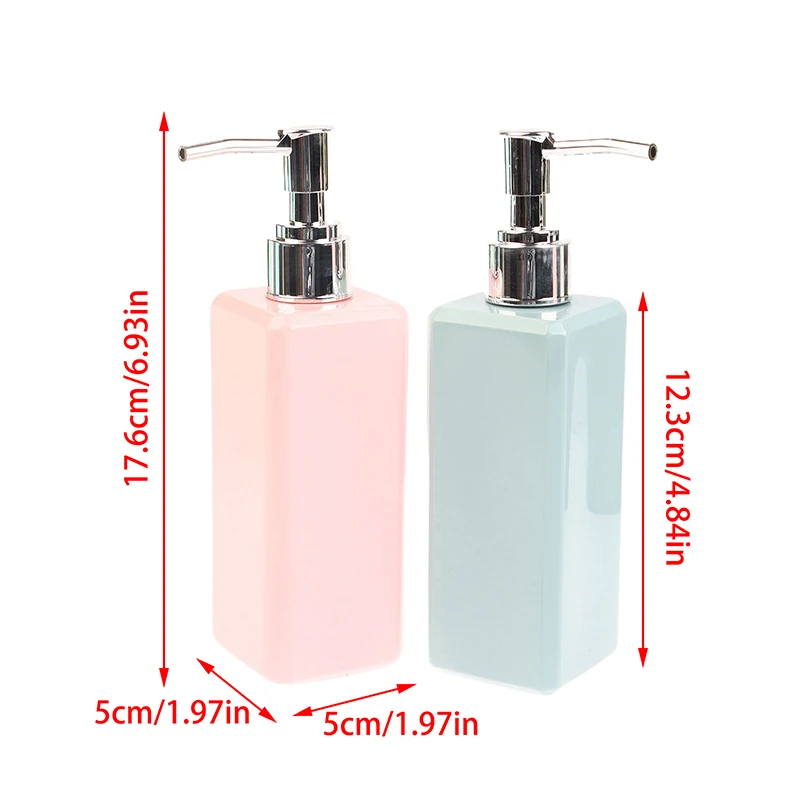 Dispenser di sapone liquido da 250 ml Pompa riutilizzabile Bottiglia quadrata Accessorio per il bagno Shampoo Balsamo Contenitore Salone di bellezza