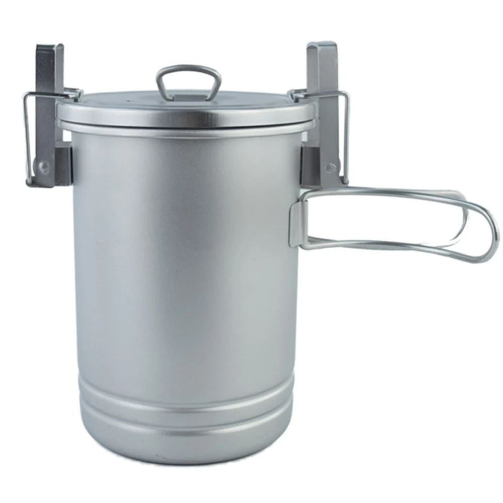 

Camping Cooking 18*13cm Camping Rice Cooker Compact Cooking Pot For Camping Cooking Equipment Easy To Carry Foldable Handle
