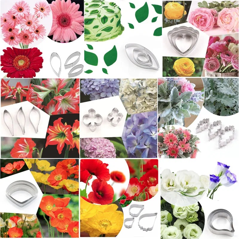 Polymer Clay Cutter Pottery Tools Leaf Petal Shape DIY Ceramic Polymorph Resin Simulation Flower Stainless Steel Cutting Mold