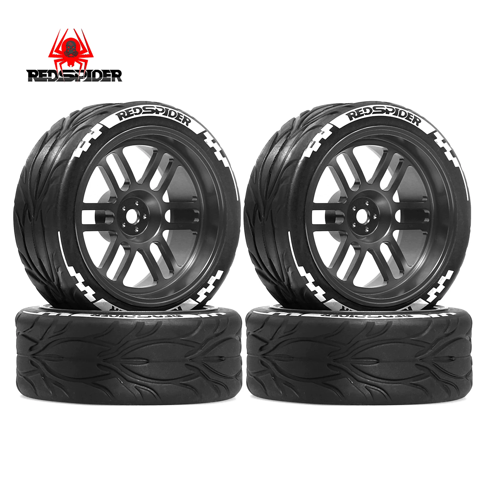 

RED SPIDER гоночные шины, металлический обод колеса, 4 шт. для HSP HPI RC 1/10, дорожный автомобиль HSP 94123/94103/94122 D4/D3 FW06 110T