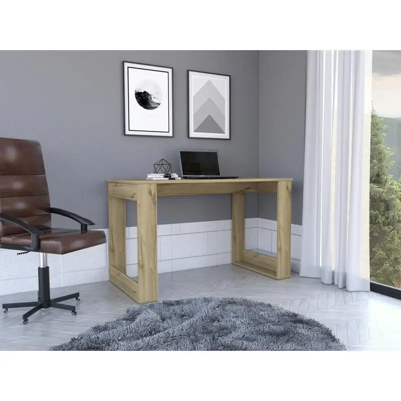 مكتب كتابة مدمج للمكتب المنزلي - تصميم موفر للمساحة مع أرفف تخزين ولمسة نهائية حديثة #1