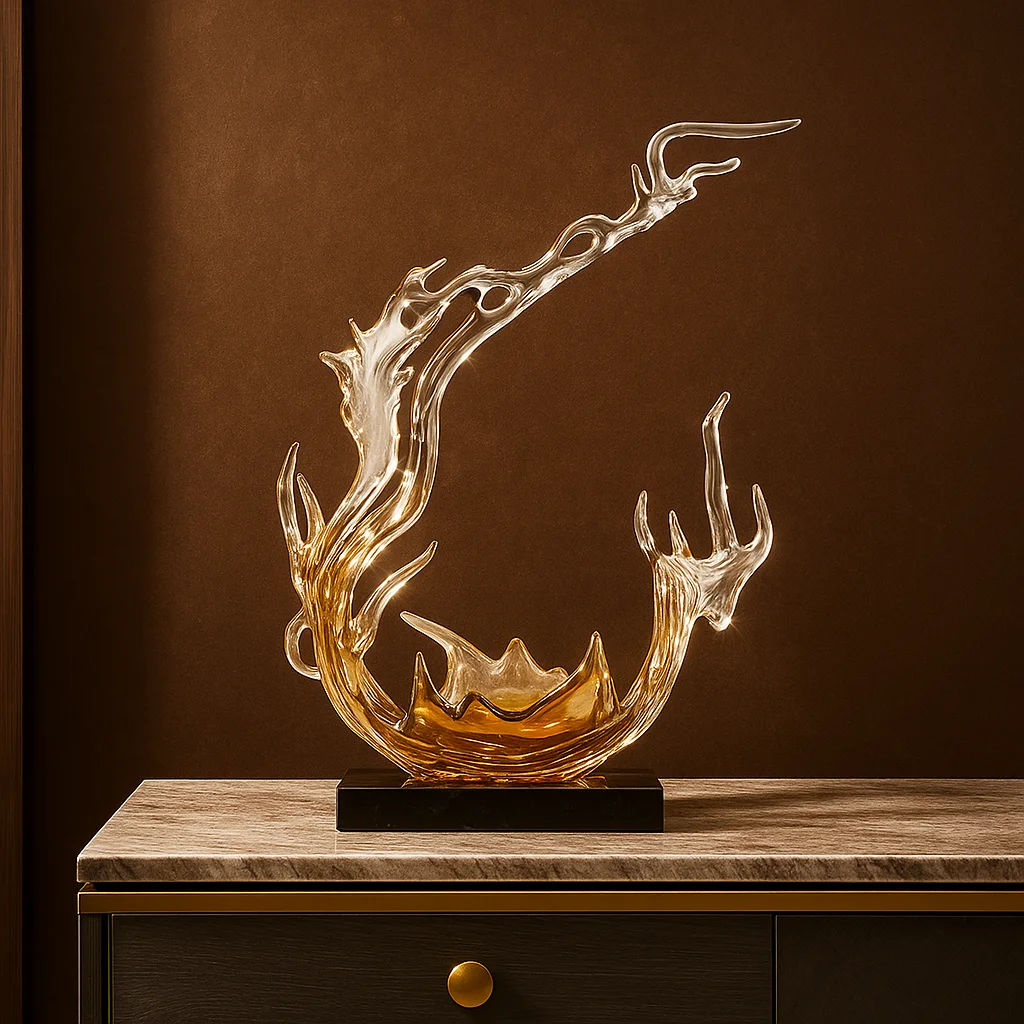*#Q Custom  Modern Abstract Resin Splash Sculpture for Home Office Decor, Luxury Art Gift Idea&
