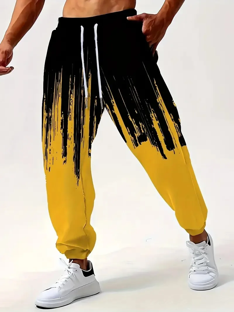 

New men's trousers for Spring and Autumn 2025 casual roller skating 3D printed outdoor fashion men's trousers
