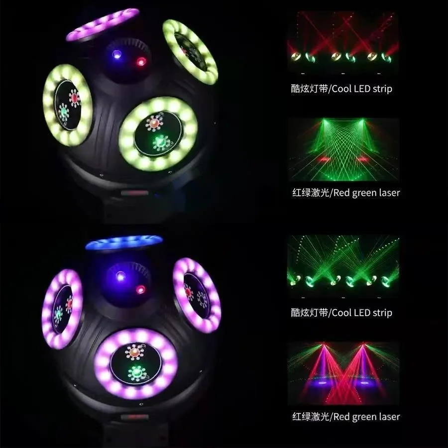 Profesjonalny Laser DJ RGB 3 in1 LED żarówka w kształcie tradycyjnym ruchoma głowica lampa projektora DMX na imprezę scena dyskoteki