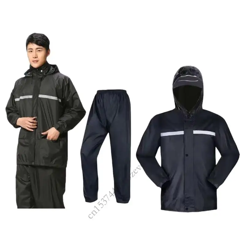 

Мужской легкий дышащий дождевой костюм с отражающей отделкой для на открытом воздухе и езда на велосипеде P9YB