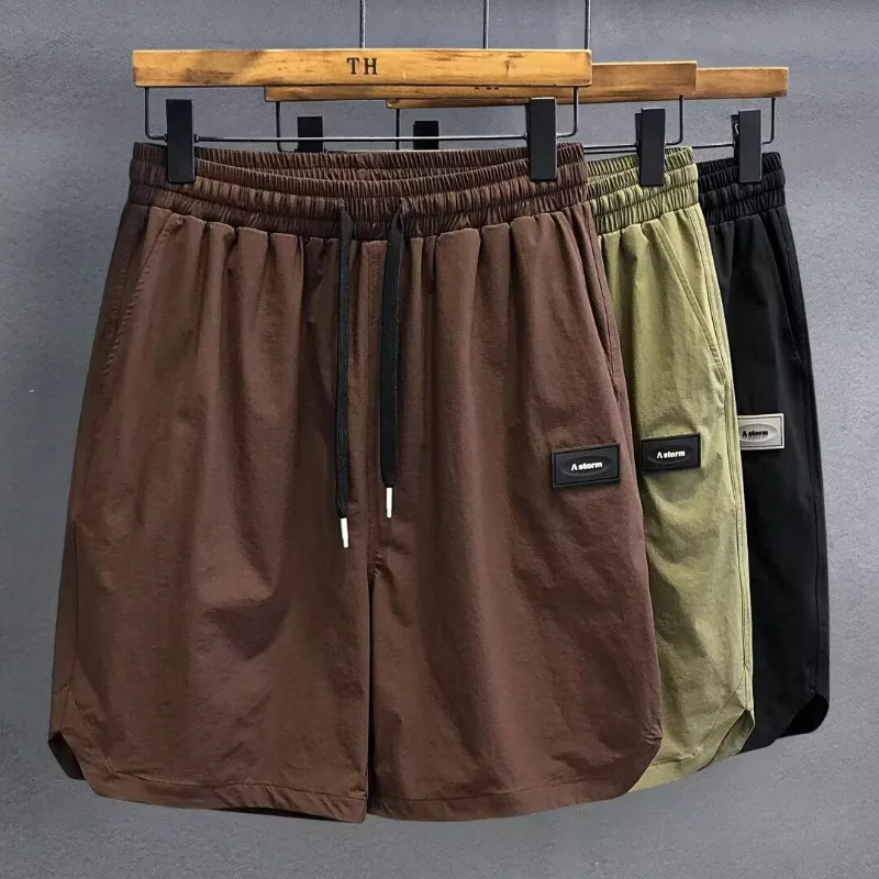 

Ice Silk Qui Dry orts Men's Summer Thin Sle 2025 Trendy Baskeall Sports Casual Five-Quarter Pants Straight Leg Fit
