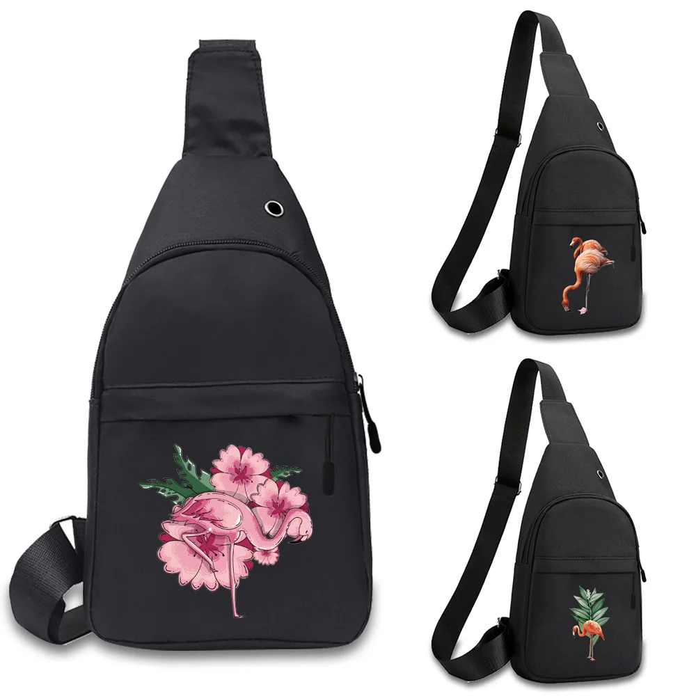 

Chest Pack Trendy Large Capacity Flamingo Series Casual Travel Hiking Multi-functional Chest Bags One Shoulder Crossbody Bag