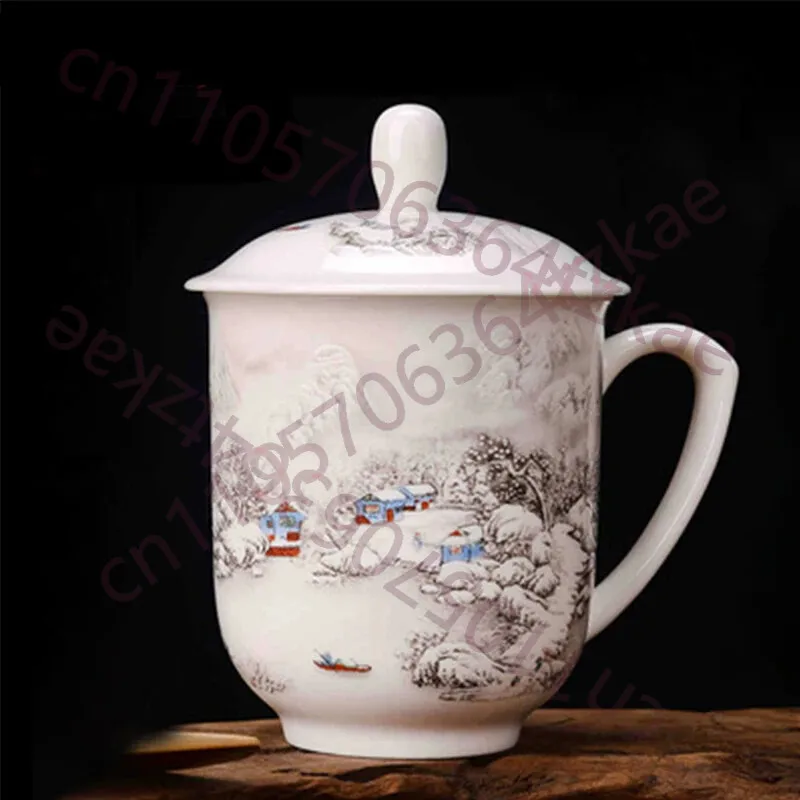 

Большая керамическая чайная чашка из сине-белого фарфора Цзиндэчжэнь