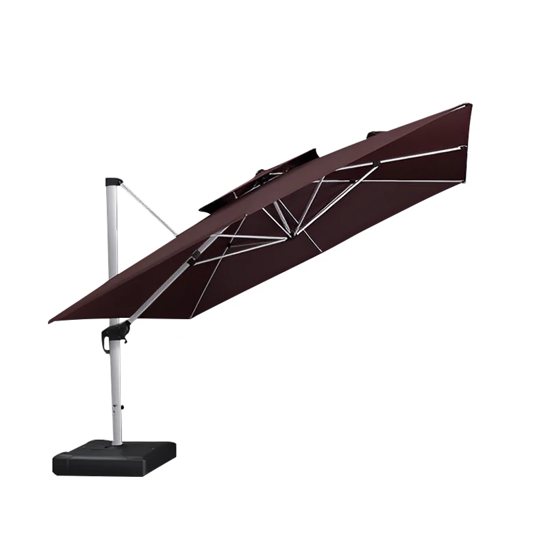 

High Quality Modern Aluminum Cantilever Umbrella Waterproof Double Canopy Big Size Garden Sunshade Windproof for Outdoor Park