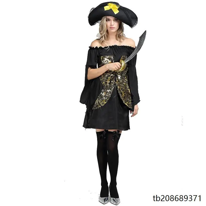 Karibik-Piraten-Kostüm für Erwachsene, Halloween, Performance-Kleidung, Rollenspiel-Outfit, Bühnenkostüm, traditionelle ethnische Kleidung für Damen