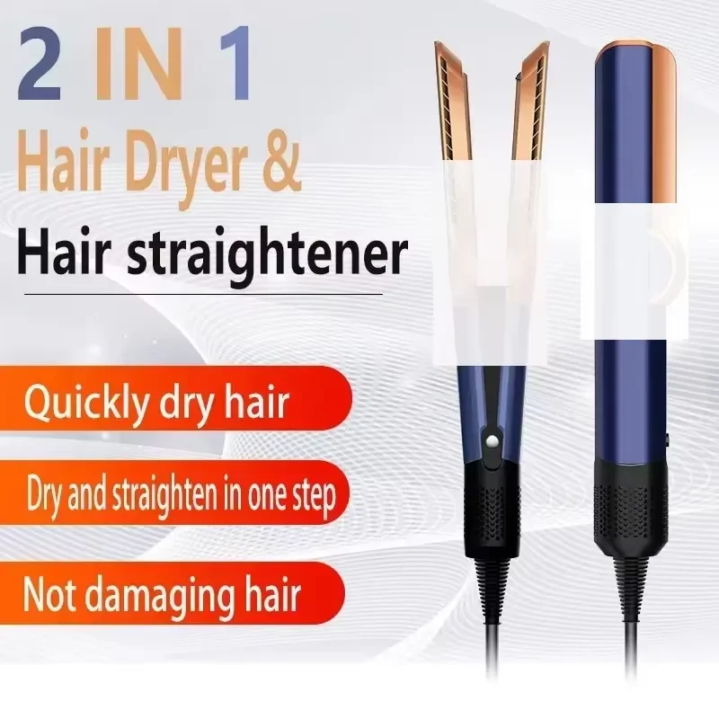 Tinsol 2026 2-in-1 Luftstrom-Haartrockner und -Glätter, Negativ-Ionen-Glätteisen, langanhaltendes Styling-Tool, Nass- und Trockenglätter