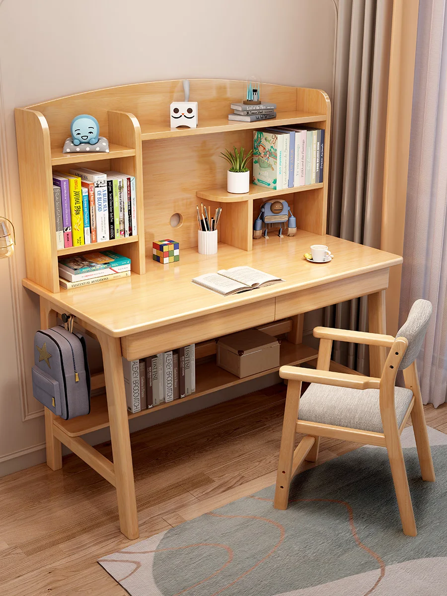 Desk bookshelf integrated combination primary and secondary school students' writing desk home bedroom desk