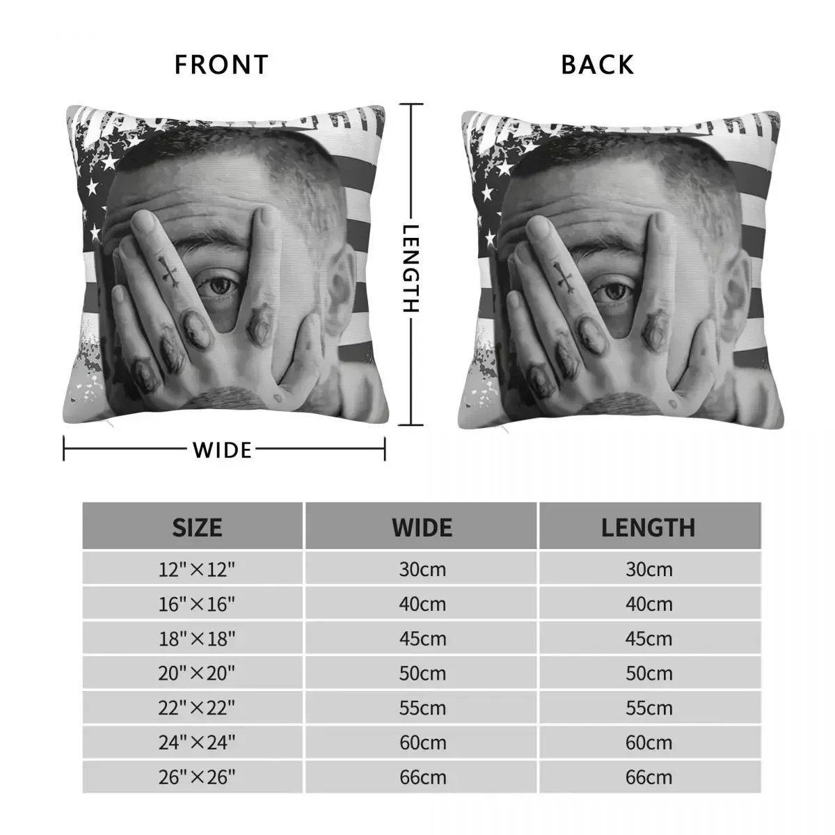 Hip-Hop, Macmiller Legend Shirt Poster Sticker Square Pillowcase Pillow Cover Polyester Comfort Throw Pillow for Home Car