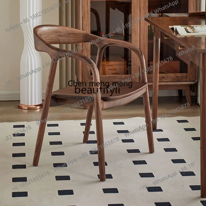 

E153 North American Black Walnut Dining Chair Modern Simple Book Chair Restaurant Dining Table Back Chair