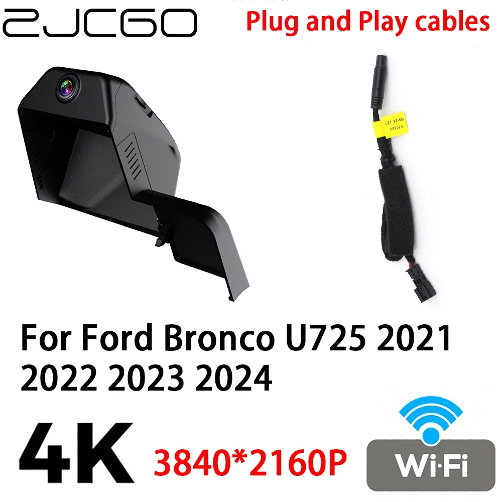 

ZJCGO 4K 2160P DVR видеорегистратор видеорегистратор Plug and Play для Ford Bronco U725 2021 2022 2023 2024