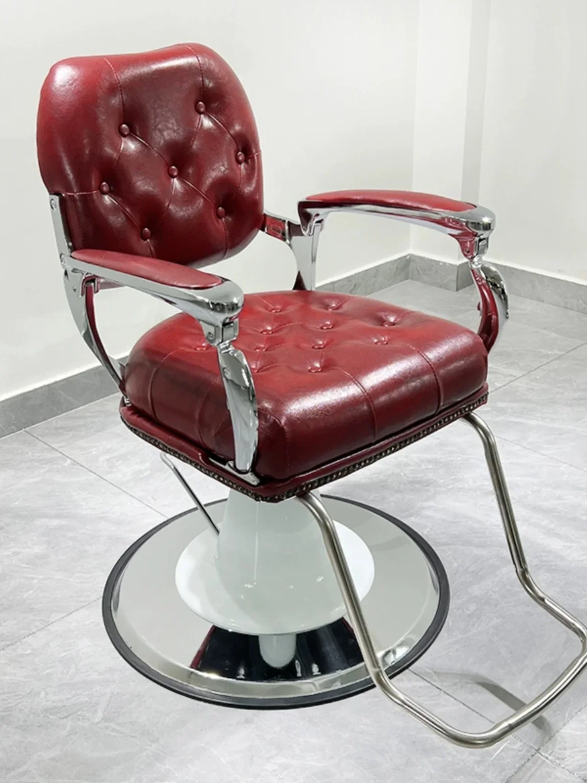 Barber shop chair hair salon special shop hair cutting chair can lift oil head old-fashioned retro hair stool