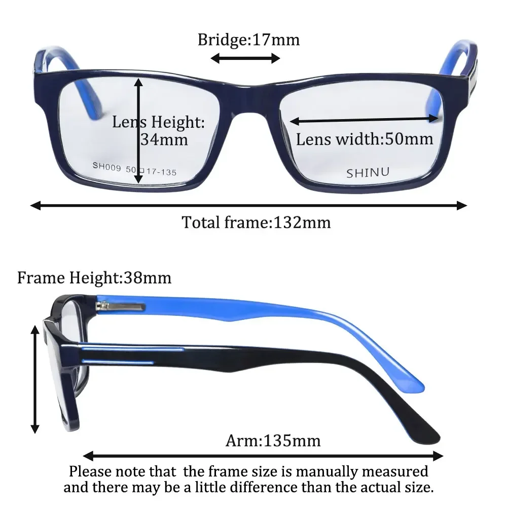 SHINU Acetate glasses frame men prescription glasses for myopia cr39 lenses myopia and astigmatism anti-radiation glasses custom