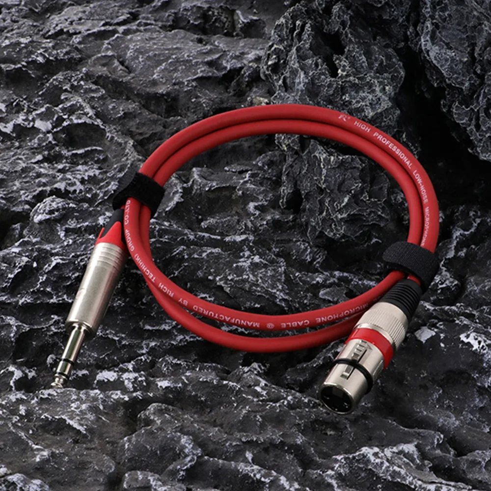 Kabel 3-pinowy XLR żeński do 6,35 mm 1/4 "TRS Stereo Jack Zbalansowany przedłużacz audio MIC Interconnect Line do głośnika Mixer Amp