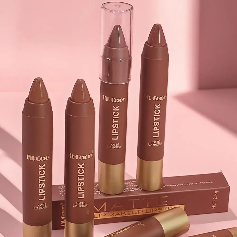 Smooth Lipstick Long Lasting Waterproof Smudge Proof Lip Liner Pen Nourishing Moisturizing Chocolate Color Matte Liquid Lipstick
