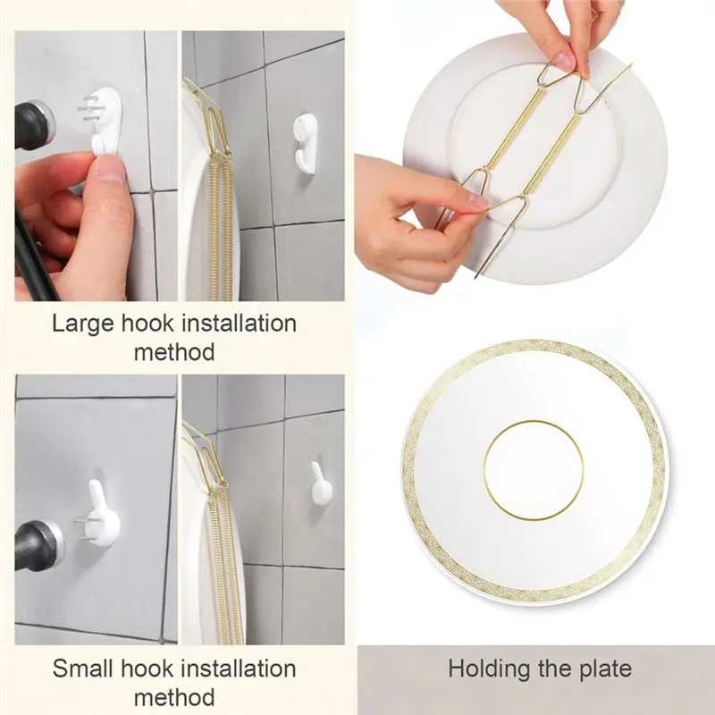 RABIT AS59~ 20 Pcs Plate Hangers 4-12 Inch W/ Nails & Rubber Protectors