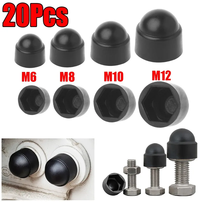 

20Pcs Screw Protection Cap Cover Bolt Nuts M6 M8 M10 M12 Exposed Hexagon Plastic Bolt Nut Anti-rust Dust Cover Car Accessories