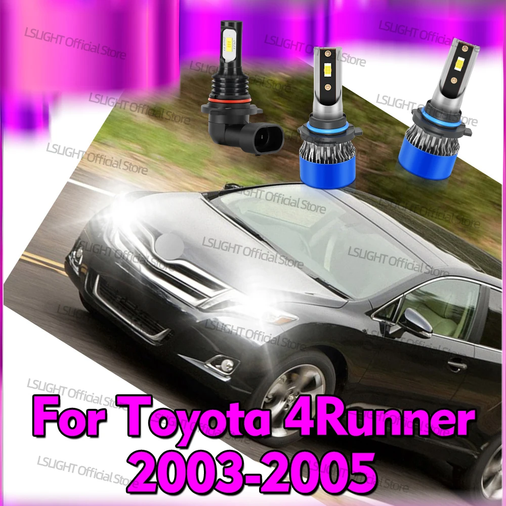 

Светодиодные фары 2/6x, 6000K, белые противотуманные лампы для Toyota 4Runner 2003-2005, автомобильные фары 20000LM, 3570 CSP, ближний/дальний свет, 12В