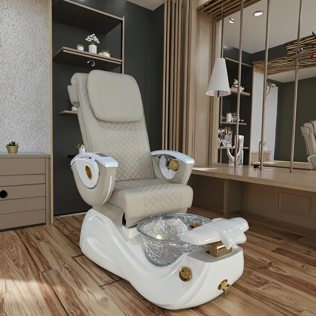 

Luxurious New Design Nail Saloon Foot Spa Care Chair Electric Adjustable Reclining Massage Pedicure Spa Chair with Led Lights