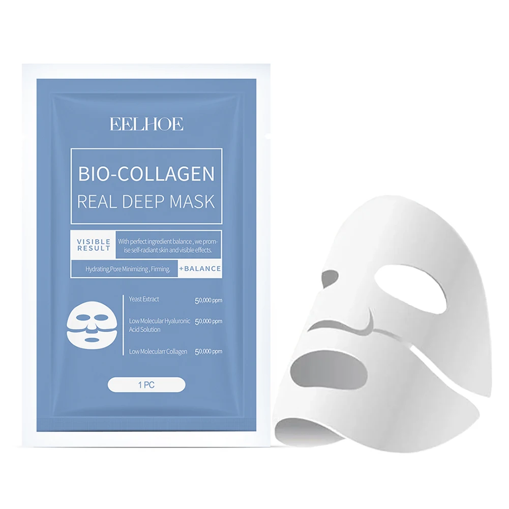 10/20 piezas bio-colágeno máscara profunda Real máscara de colágeno durante la noche con colágeno hidrolizado máscara de hoja de colágeno soluble para mujeres y hombres