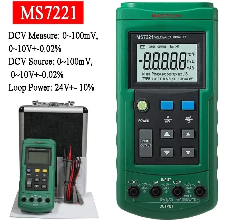 

MASTECH MS7221 Volt/mA Source Voltage Current Calibrator Meter Output Step DC 0-10V 0-24mA Tester