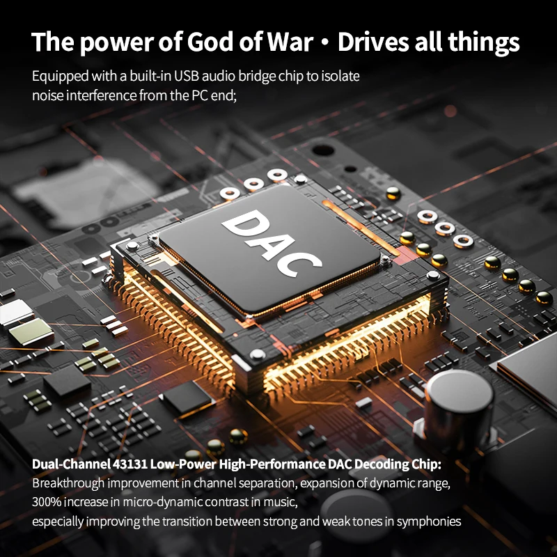 TRI TK1 Portable Lossless DAC/AMP 3.5/4.4MM Two Ports Dual-channel DAC Low-power Design Compatible with iOS/Android/MAC/Windows