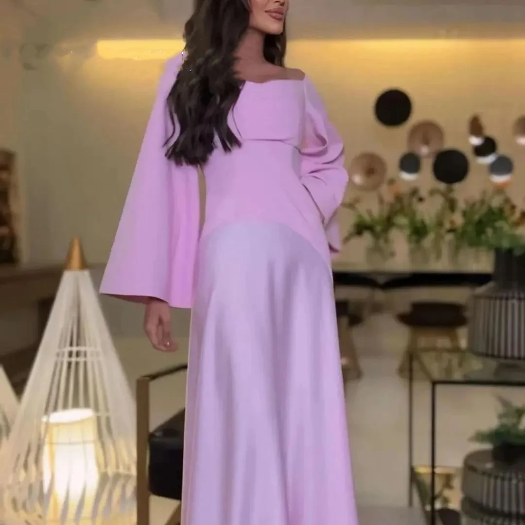 Romantic Pink Formal Occasion Dresses Off Shoulder Evening Dresses Prom Dresses Saudi Arabia Formal Wedding Party Dress 2024