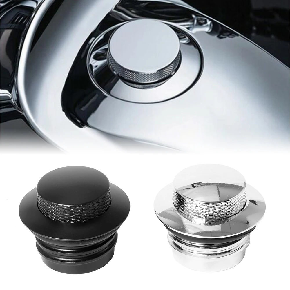 For Harley Sportster XL883 XL1200 Dyna FXD Softial Fat Boy CVO  Chrome Black Motorcycle CNC Aluminum Pop-Up Oil Tank Gas Cap