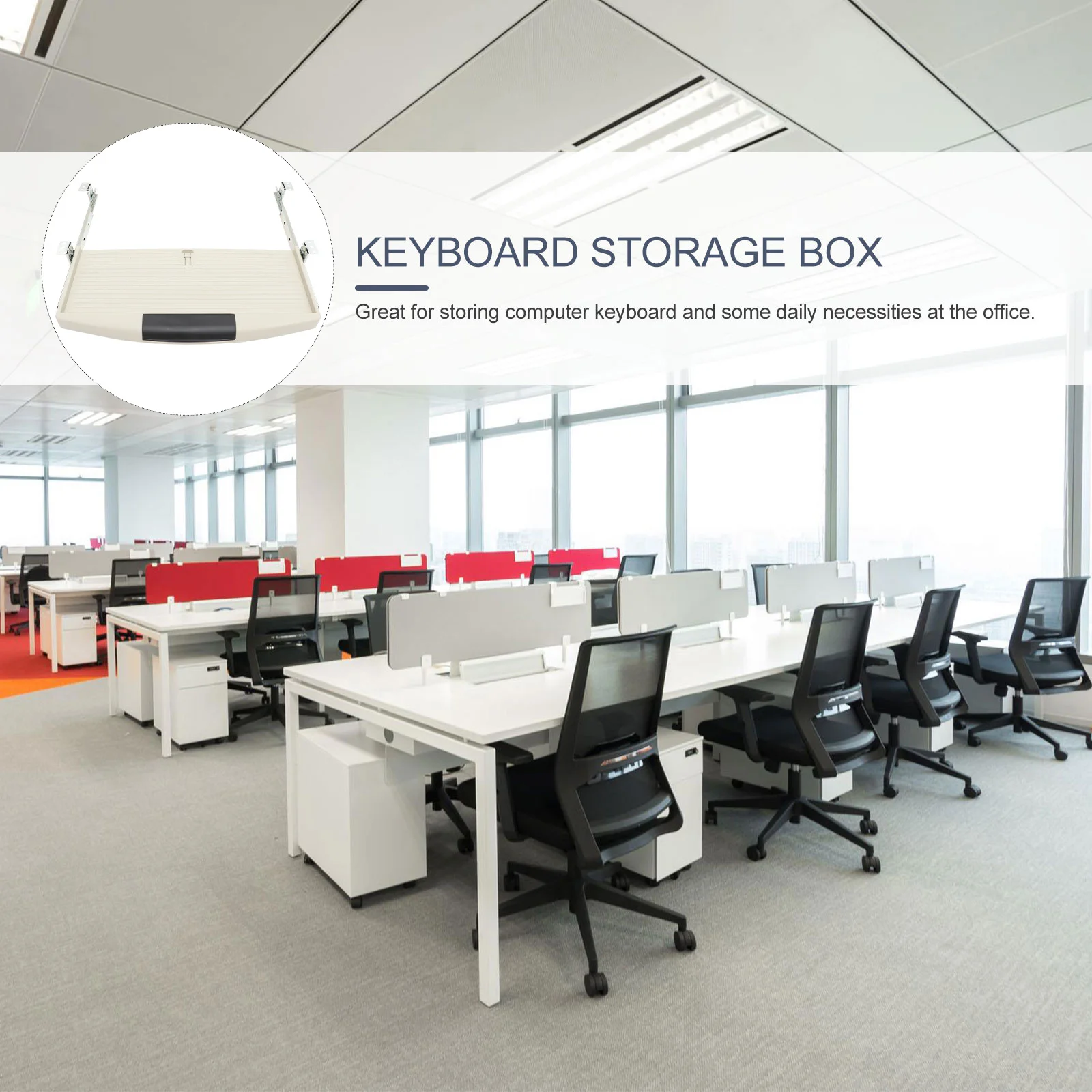 

1Pcs Keyboard Storage Box Drawer Style Under Table Organizer Storage Case Compact Office Keyboard Holder