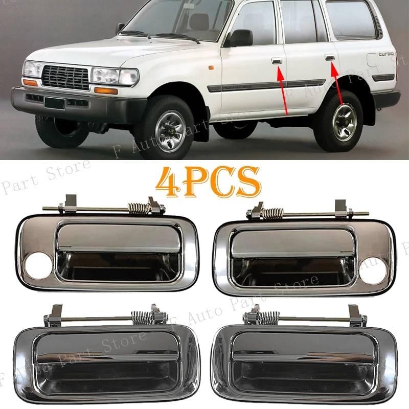 4PCS/SET Chrome Front Rear Exterior Door Handle For Toyota Land Cruiser 80 LC80 FZJ80 4500 1990-1997 6921060010 6922060010