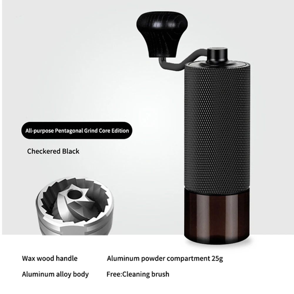 Hand Cranked Coffee Bean Mills, Portable Manual CNC Stainless Steel Core Coffee Bean Grinder