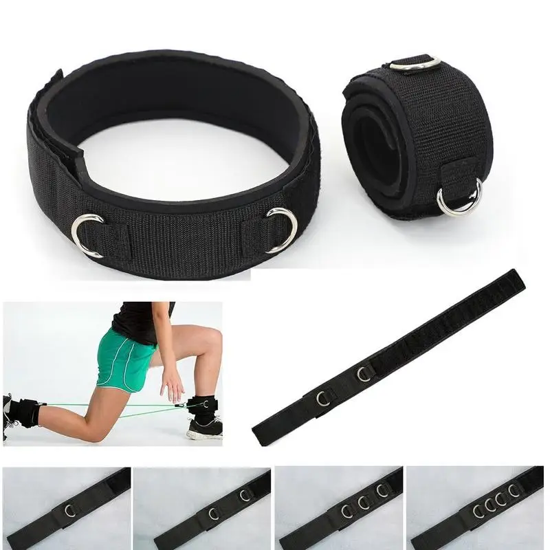 Fitness Thigh Straps Adjustable D-Ring Ankle Straps For Gym Cable Machine Neoprene Padded Leg Cuffs Strength Training Equipments