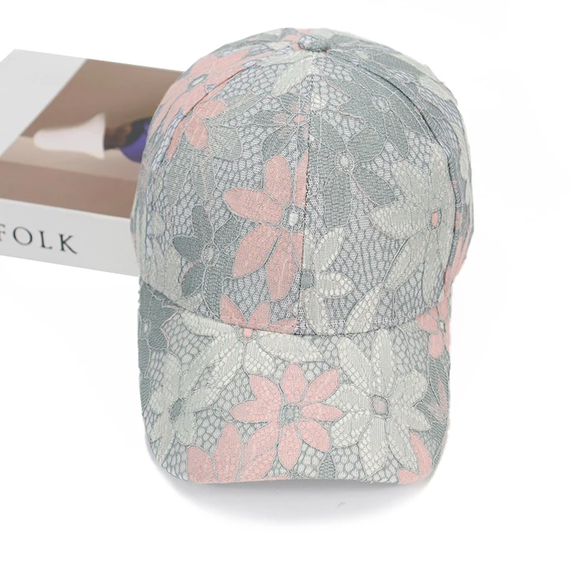 Women Lace flower Baseball Caps Adult Men / Women Sun Hats Adjustable Sports Cap