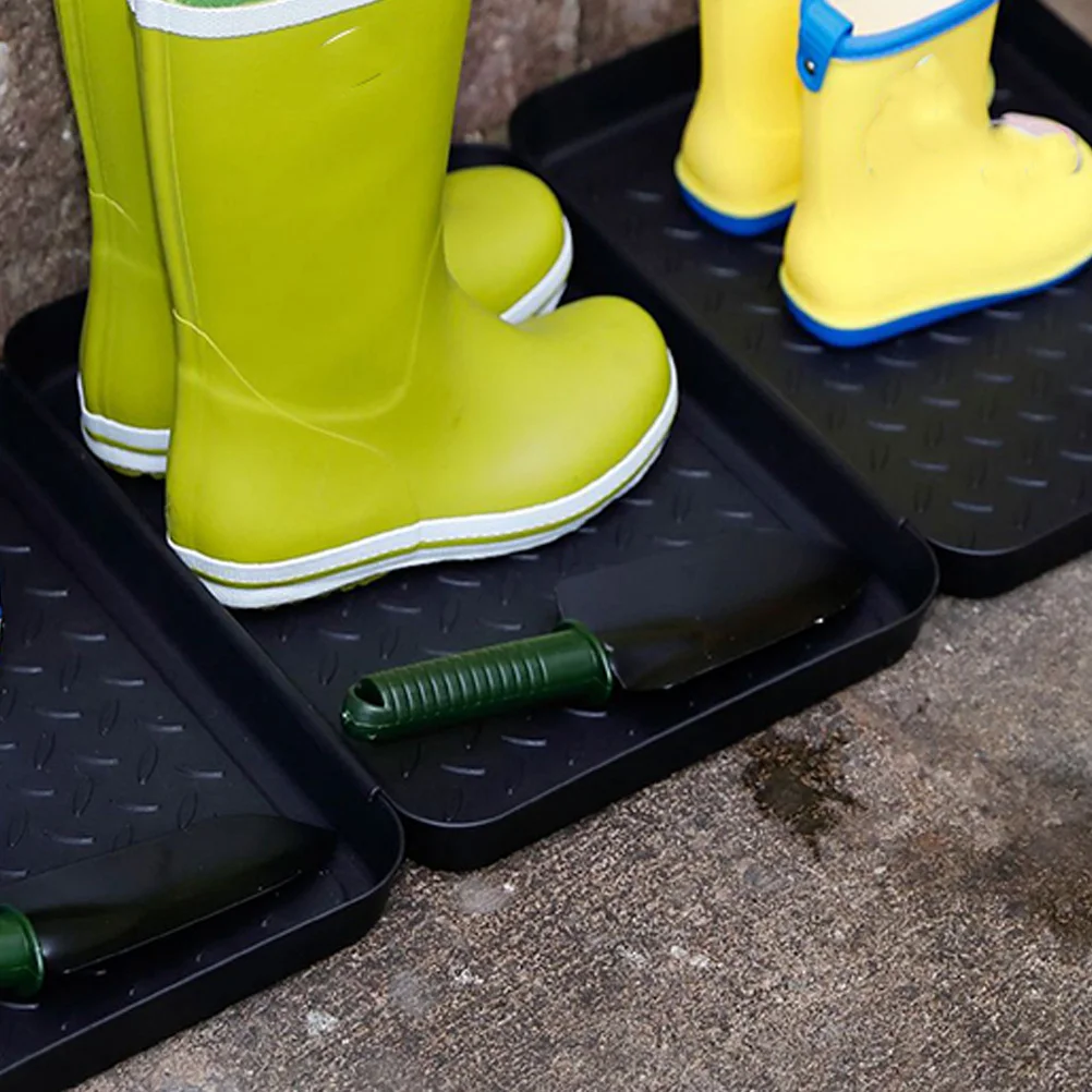 

3 шт. пластиковый поднос, сверхмощный напольный коврик для обуви, растений, товары для домашних животных, водонепроницаемая, легко чистящаяся тарелка для хранения