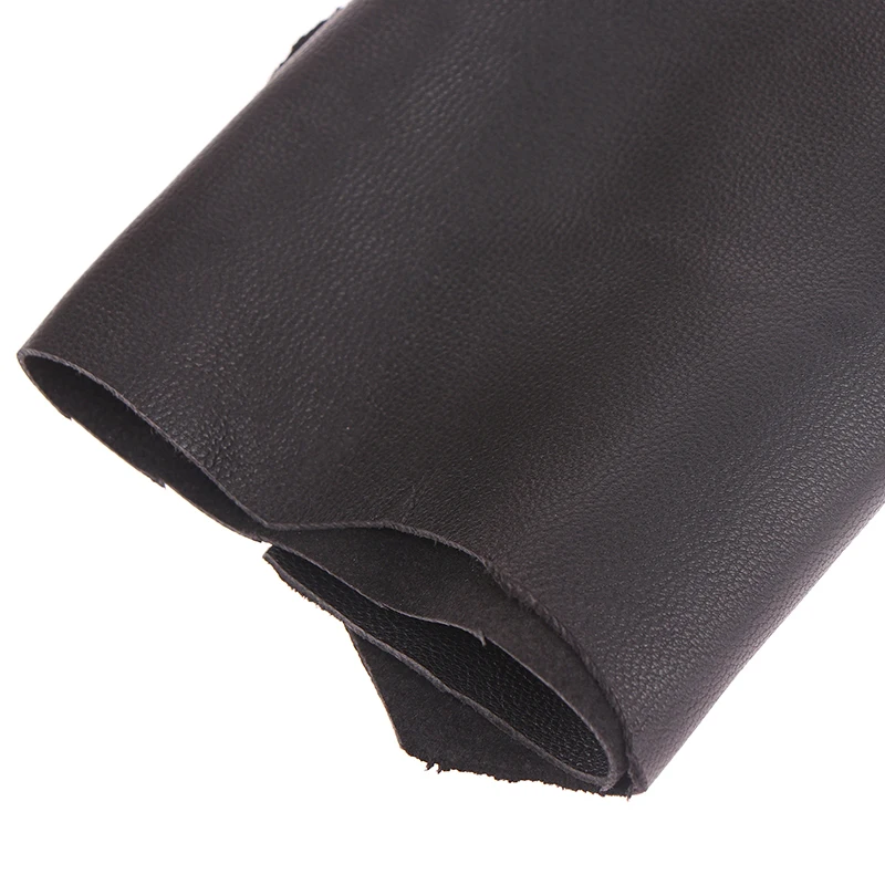 Black Color Soft Genuine Leather Fabric Sheet Real Goat Skin Piece Sewing Leather Material thickness 0.6mm