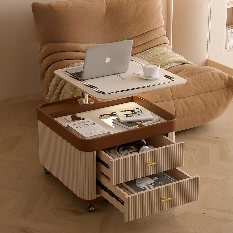Movable lifting folding rock slab coffee table creative coffee table living room small apartment square coffee table