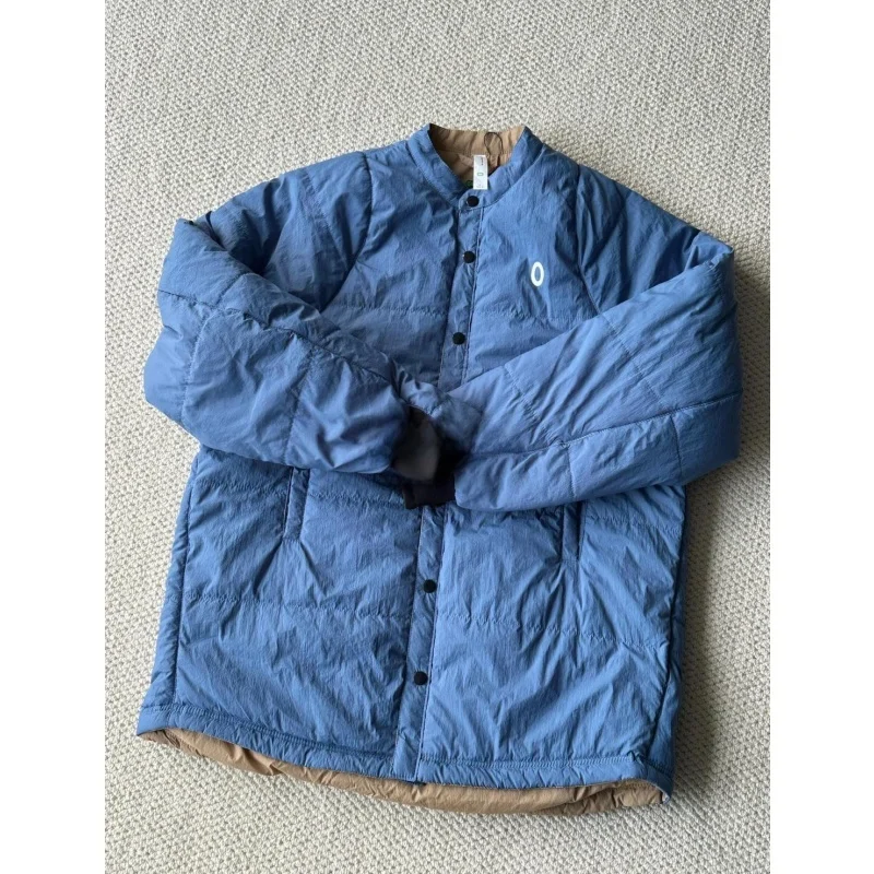 

Large Size Men's Double-Sided Wear Cotton Jacket Lightweight Warmth Autumn Winter Fashion Casual Style Long Sleeve Button down