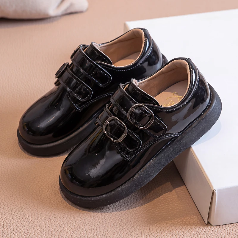 Boys Leather Shoes for Party Wedding Children Black School Uniform Shoes Non Slip Kids Formal Performance Shoes Size 16-25