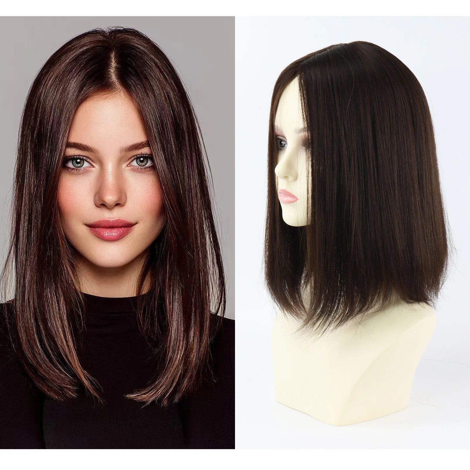 

Накладка для волос (тупе) 8x8 дюймов на шелковой основе, имитирующая натуральный рост волос, 12 дюймов, единая длина, 150% плотность, из натуральных волос, с двойным вытягиванием, для евреев