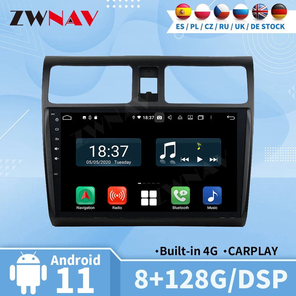 

Wireless Carplay Android 10 Screen Multimedia Player For Suzuki Swift 2005 2006 2007-2010 GPS Navi Audio Radio Stereo Head Unit