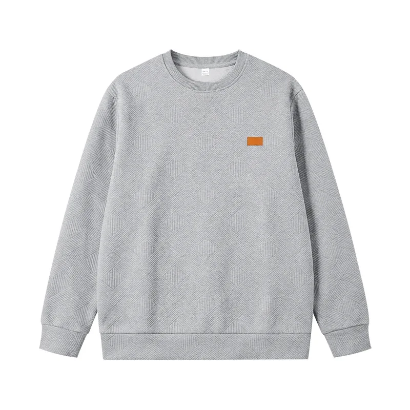 Cross-border new outdoor leisure sports men's simple commuting loose texture crewneck sweater