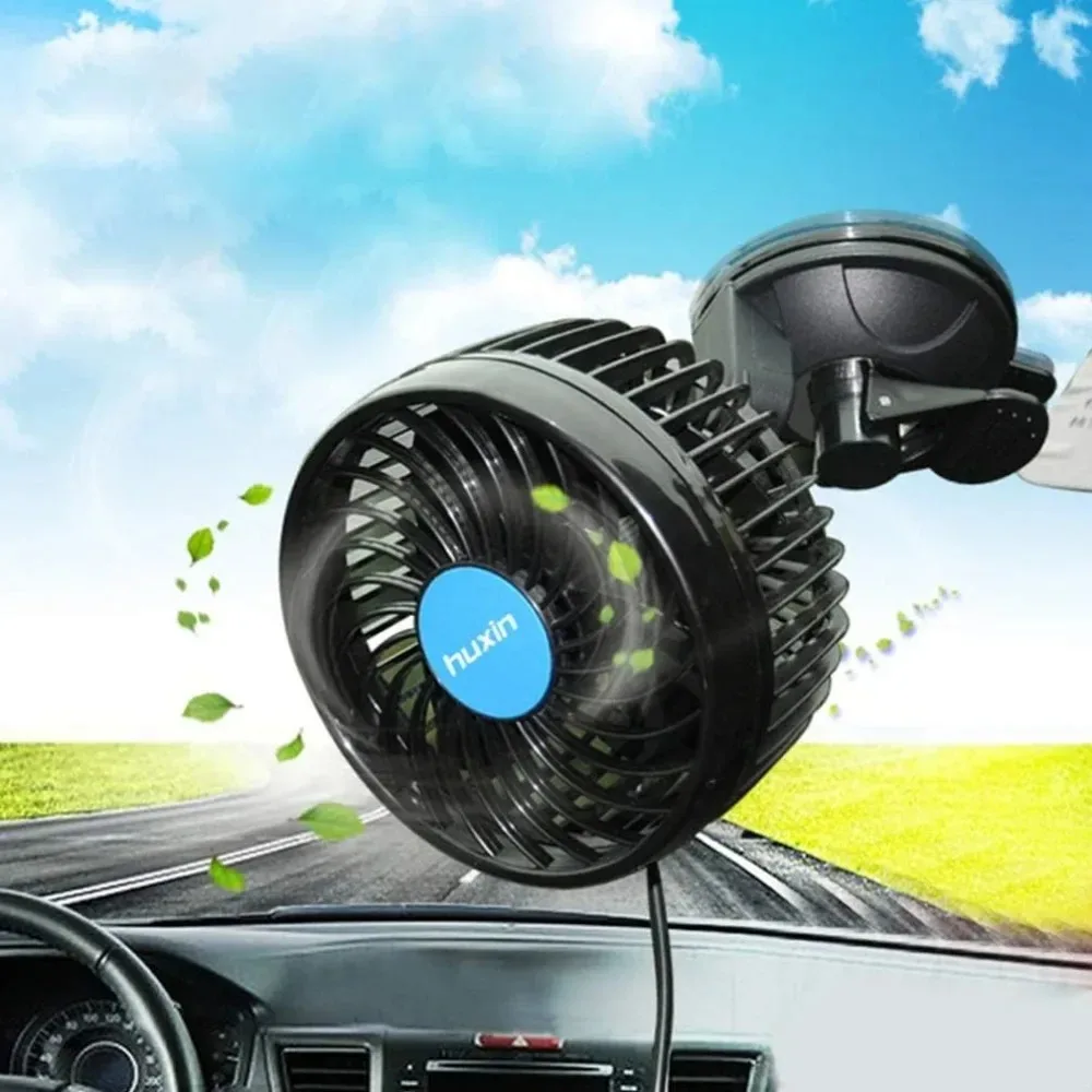 Electric Car Circulator 12/24V Car Cooling Fan Strong Wind Air Circulator Fan Adjustable Auto Cooling Fan Sucker For Vehicle SUV