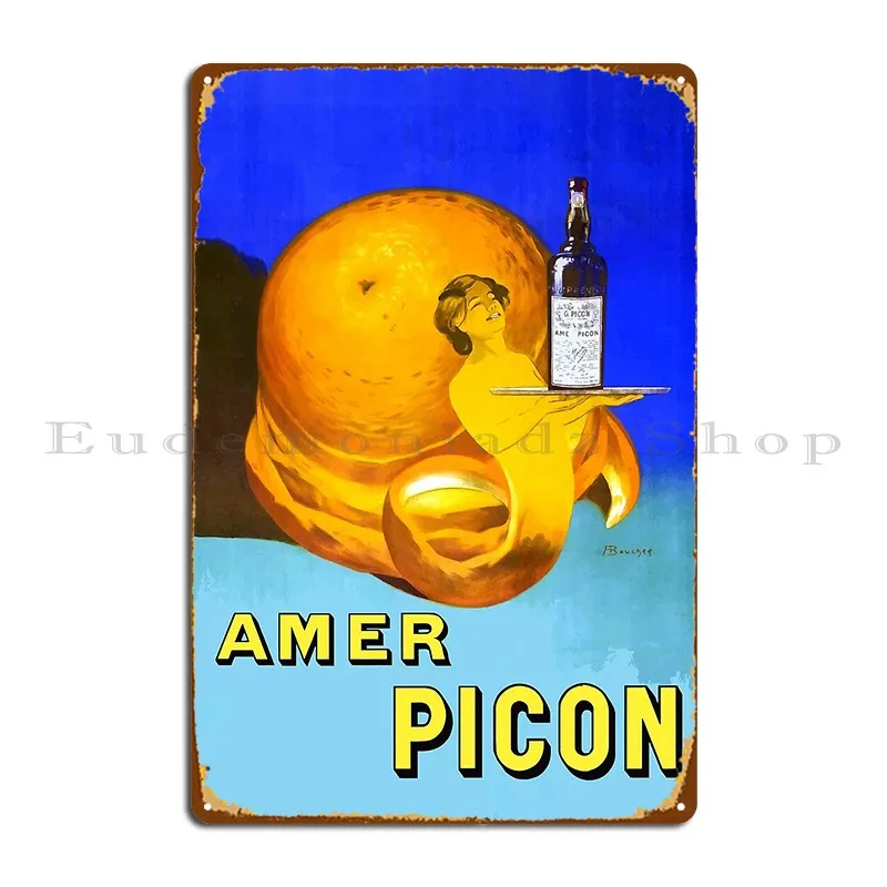 1910 Amer Picon aperitivo naranja placa de Metal cartel garaje Club decoración diseño pintura cartel cartel